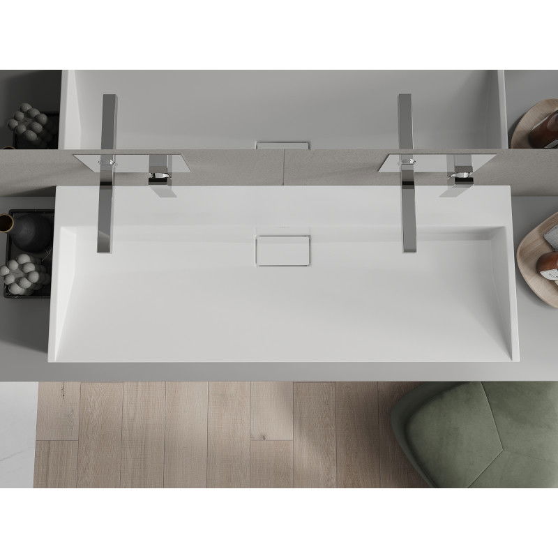 Mexen Ava lavabo da appoggio in conglomerato B/O 120 x 46 cm, bianco - 23011200