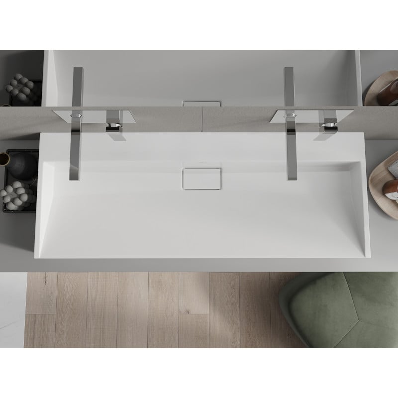 Mexen Ava täysikivinen pöytäpesuallas B/O 120 x 46 cm, valkoinen - 23011200