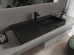 Mexen Ava Aufsatzwaschbecken aus Konglomerat 1/O 100 x 46 cm, schwarz - 23011071
