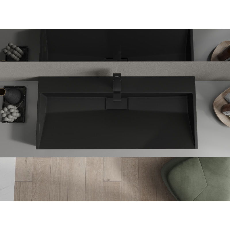 Mexen Ava opbouw wastafel van composiet 1 O 100 x 46 cm, zwart - 23011071