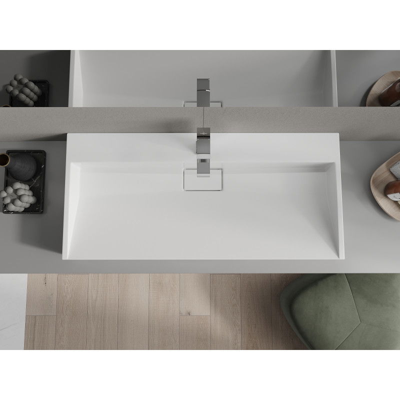 Mexen Ava Aufsatzwaschbecken aus Konglomerat 1/O 100 x 46 cm, weiß - 23011001