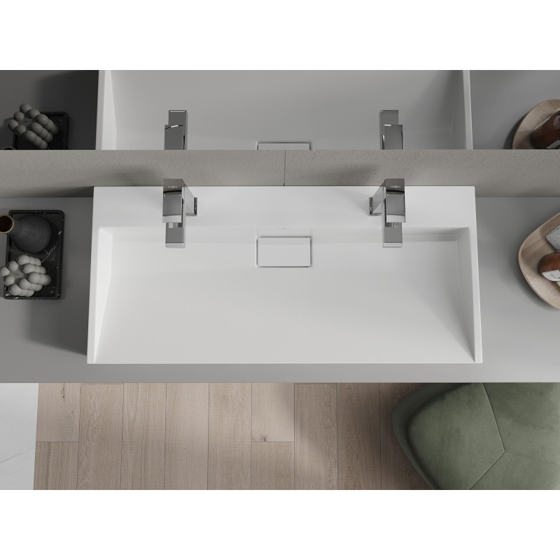 Mexen Ava bovenbouw wastafel van composiet 2/O 100 x 46 cm, wit - 23011002