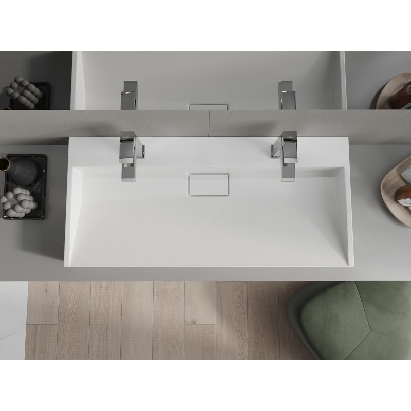Mexen Ava wastafelblad van composiet 2/O 100 x 46 cm, wit - 23011002