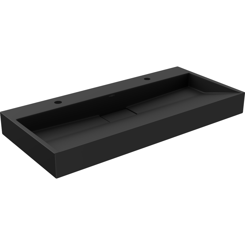 Mexen Ava bänktvättställ av konglomerat 2/O 100 x 46 cm, svart - 23011072