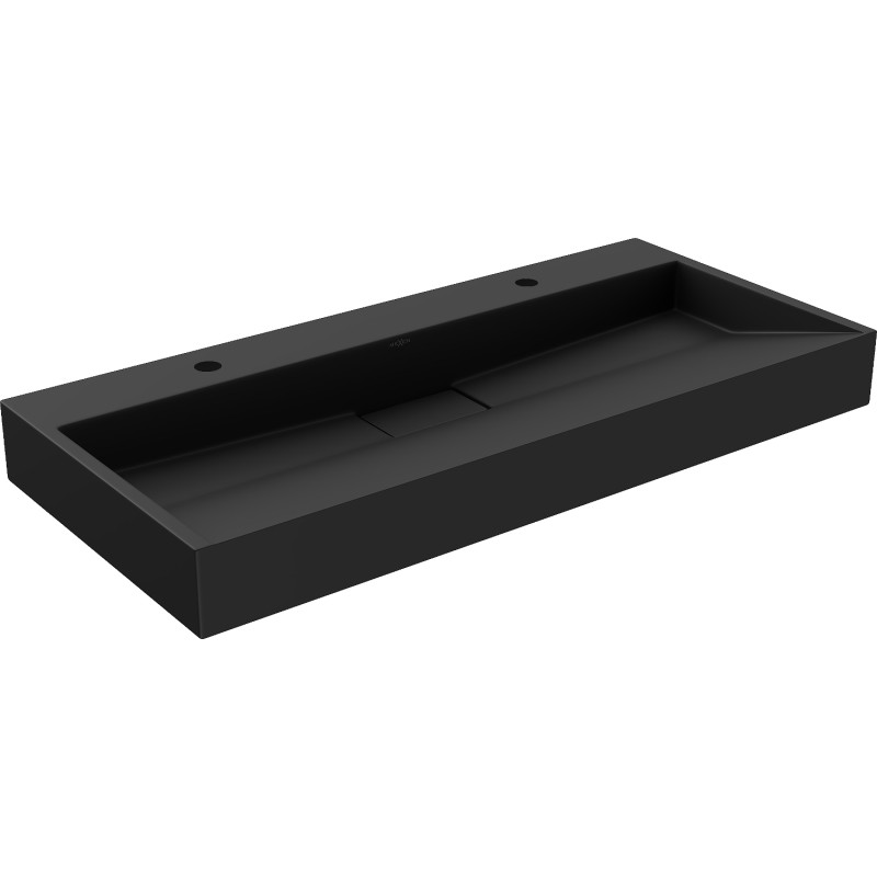 Mexen Ava opbouwwastafel van gegoten steen 2/O 100 x 46 cm, zwart - 23011072