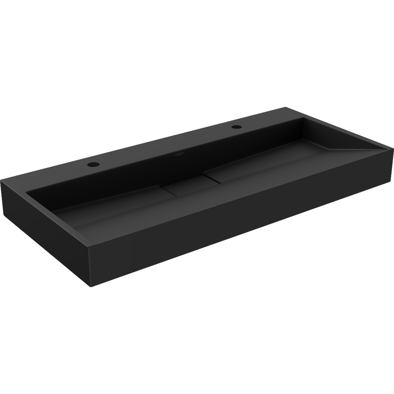 Mexen Ava opzetwastafel van conglomeraten 2/O 100 x 46 cm, zwart - 23011072