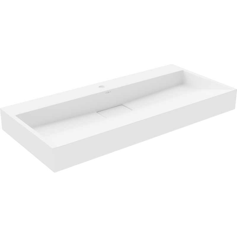 Mexen Ava umywalka nablatowa z konglomeratu 1/O 100 x 46 cm, biała - 23011001