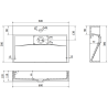 Mexen Ava aanrechtblad wastafel van composiet 1/O 60 x 38 cm, wit - 23016001