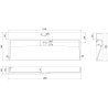 Mexen Ava wastafel op blad van conglomeraten 1/O 120 x 46 cm, wit - 23011201