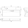 Mexen Ava opzetwastafel van conglomeraten 2/O 100 x 46 cm, zwart - 23011072