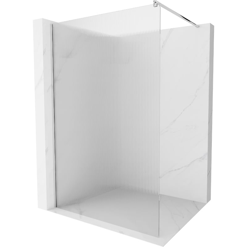 Mexen Kioto Zidna paravana za tuš Walk-in 80 x 200 cm, prugasta 8 mm, krom - 800-080-101-01-09