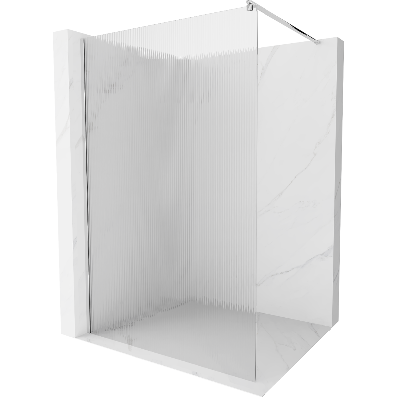 Mexen Kioto paroi de douche Walk-in 120 x 200 cm, stries 8 mm, chrome - 800-120-101-01-09