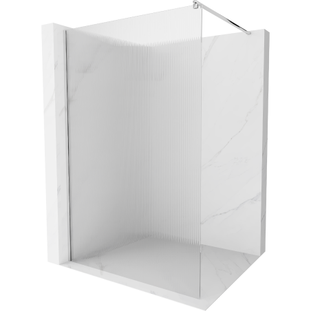 Mexen Kioto paroi de douche Walk-in 130 x 200 cm, rayures 8 mm, chrome - 800-130-101-01-09