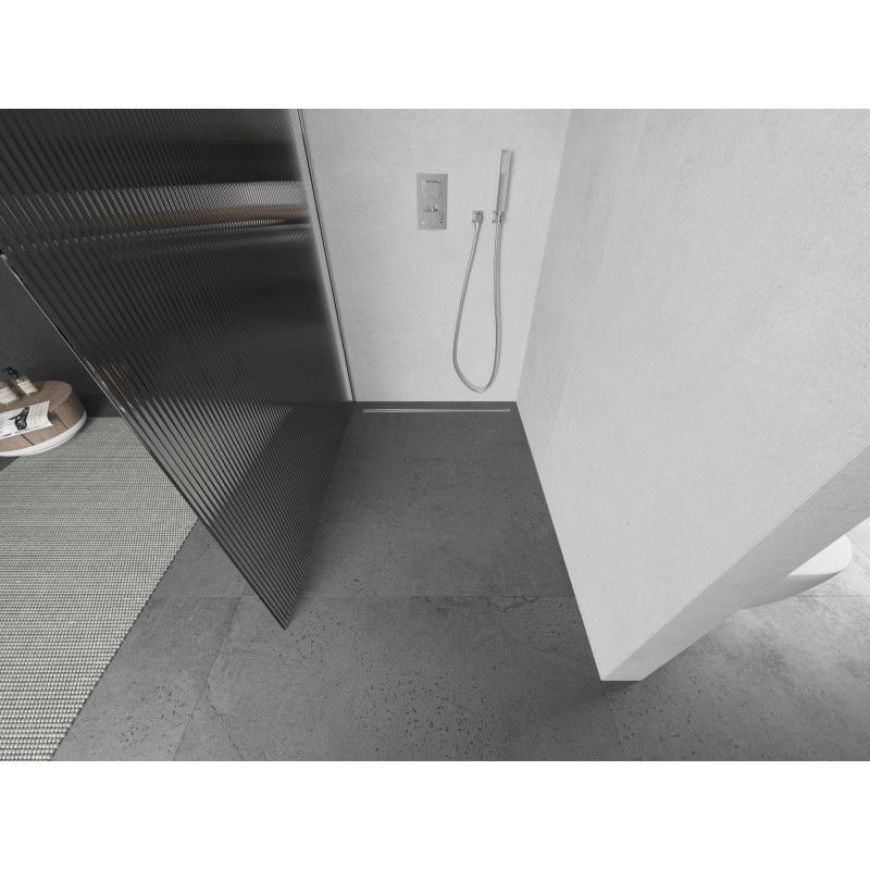 Mexen Kioto douchewand Walk-in 140 x 200 cm, strepen 8 mm, chroom - 800-140-101-01-09