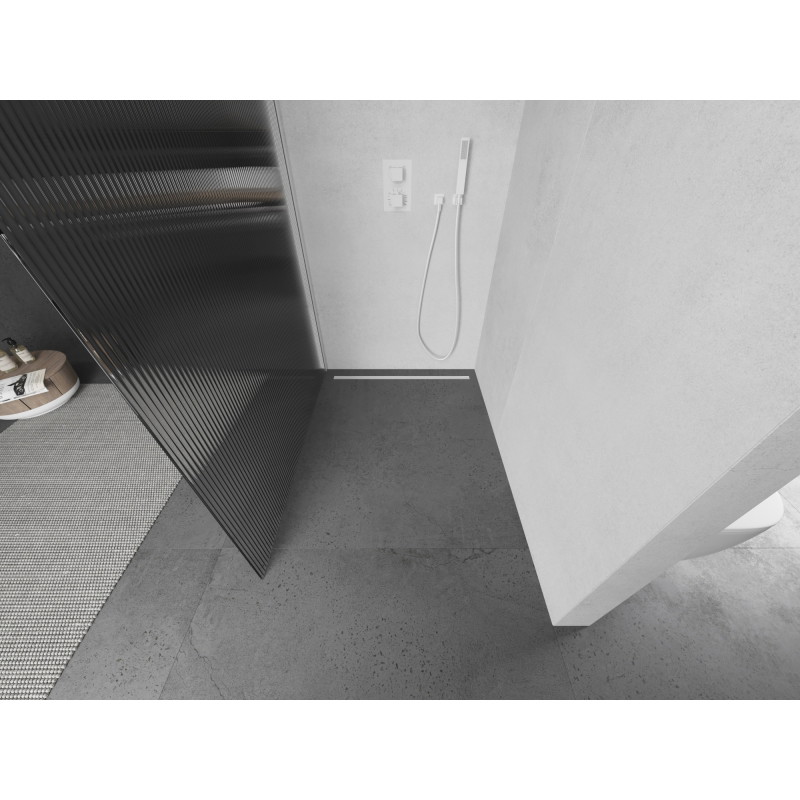 Mexen Kioto dušisein Walk-in 90 x 200 cm, triibuline 8 mm, valge - 800-090-101-20-09