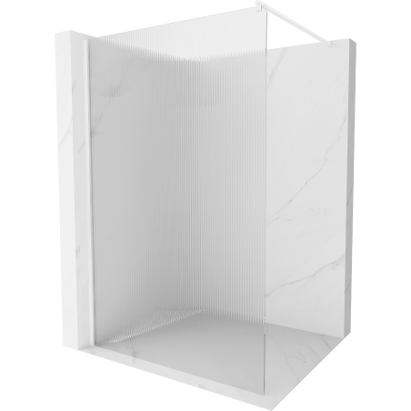 Mexen Kioto paroi de douche Walk-in 130 x 200 cm, rayures 8 mm, blanc - 800-130-101-20-09