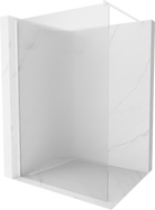 Mexen Kioto mampara de ducha Walk-in 130 x 200 cm, franjas 8 mm, blanca - 800-130-101-20-09