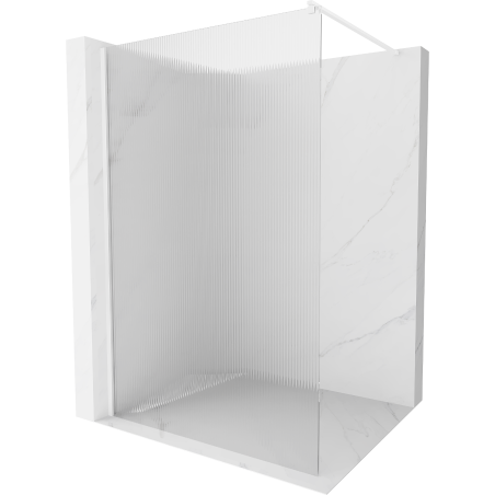 Mexen Kioto Duschwand Walk-in 140 x 200 cm, Streifen 8 mm, weiß - 800-140-101-20-09