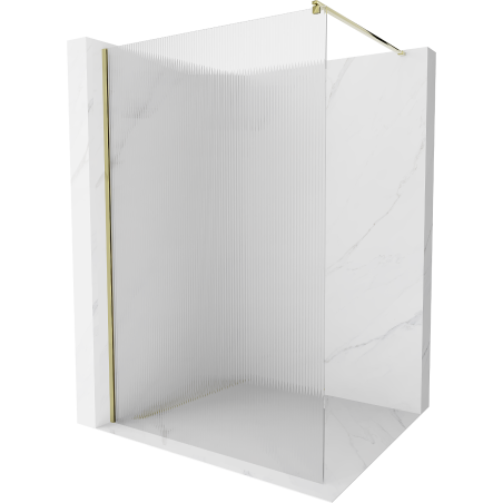 Mexen Kioto Duschwand Walk-in 80 x 200 cm, Streifen 8 mm, Gold - 800-080-101-50-09