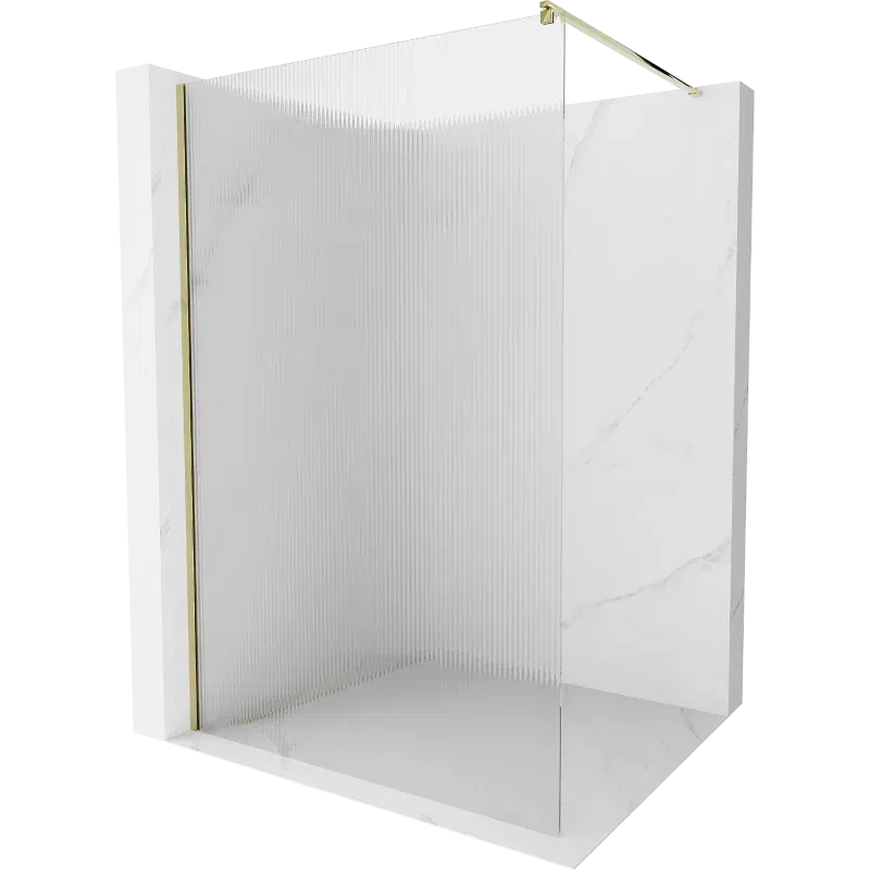 Mexen Kioto paroi de douche Walk-in 110 x 200 cm, stries 8 mm, or - 800-110-101-50-09