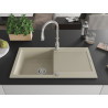 Mexen Leo Granitspüle 1-Becken mit Abtropffläche und Küchenarmatur Savita, beige - 6501-69-672601-00