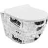 Mexen Lena WC-Schüssel Rimless mit Soft-Close-Slim-Sitz, Duroplast, weiße Muster - 30224099