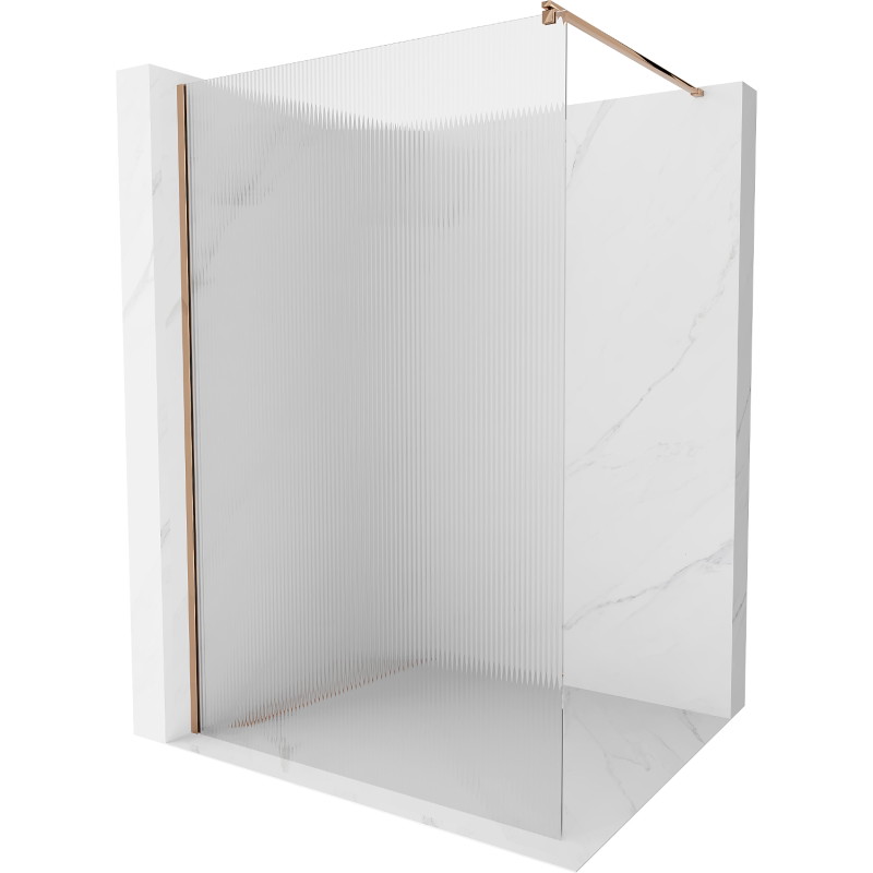 Mexen Kioto dušisein Walk-in 80 x 200 cm, triibuline 8 mm, roosa kuld - 800-080-101-60-09