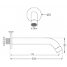 Mexen Kai wall-mounted bathtub spout, brushed gun gray - 79371-66