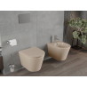 Mexen Rico inodoro suspendido sin reborde con asiento abatible lento slim, duroplast, cappuccino mate - 30724064