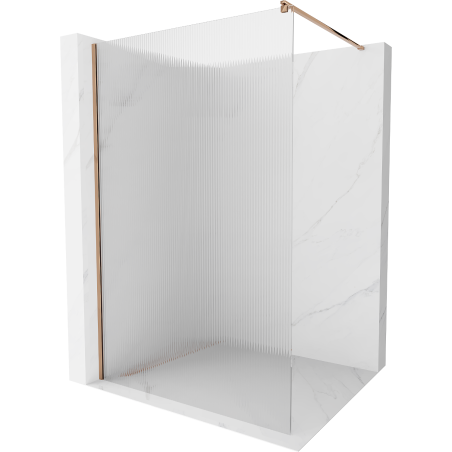 Mexen Kioto paroi de douche Walk-in 90 x 200 cm, stries 8 mm, or rose - 800-090-101-60-09