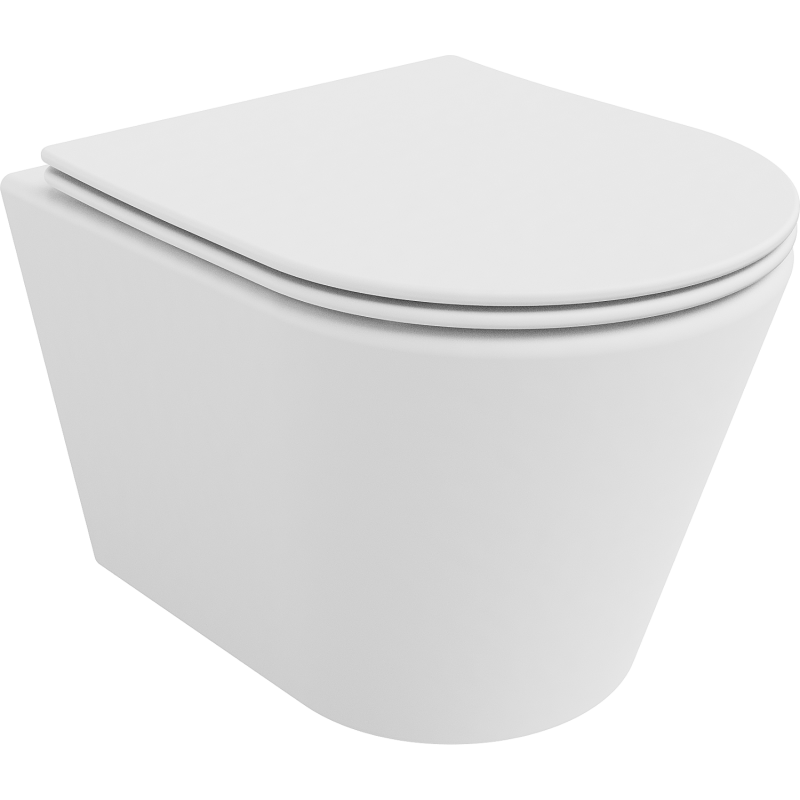Mexen Rico miska wc Rimless z deską wolnoopadającą slim, duroplast, biała mat - 30724001