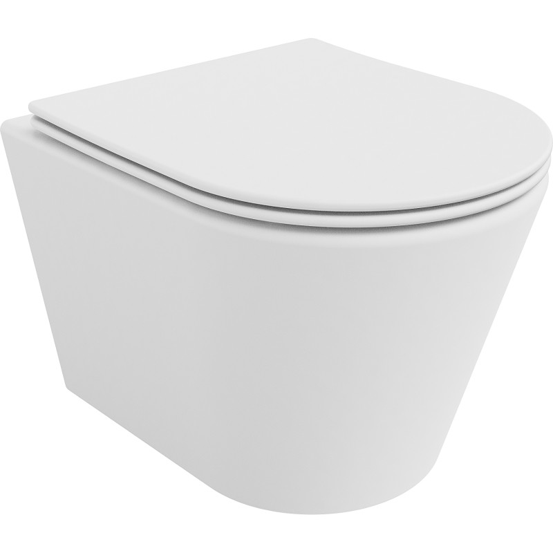 Mexen Rico Rimless WC pott liblikas langev õhuke, duroplast, valge matt - 30724001
