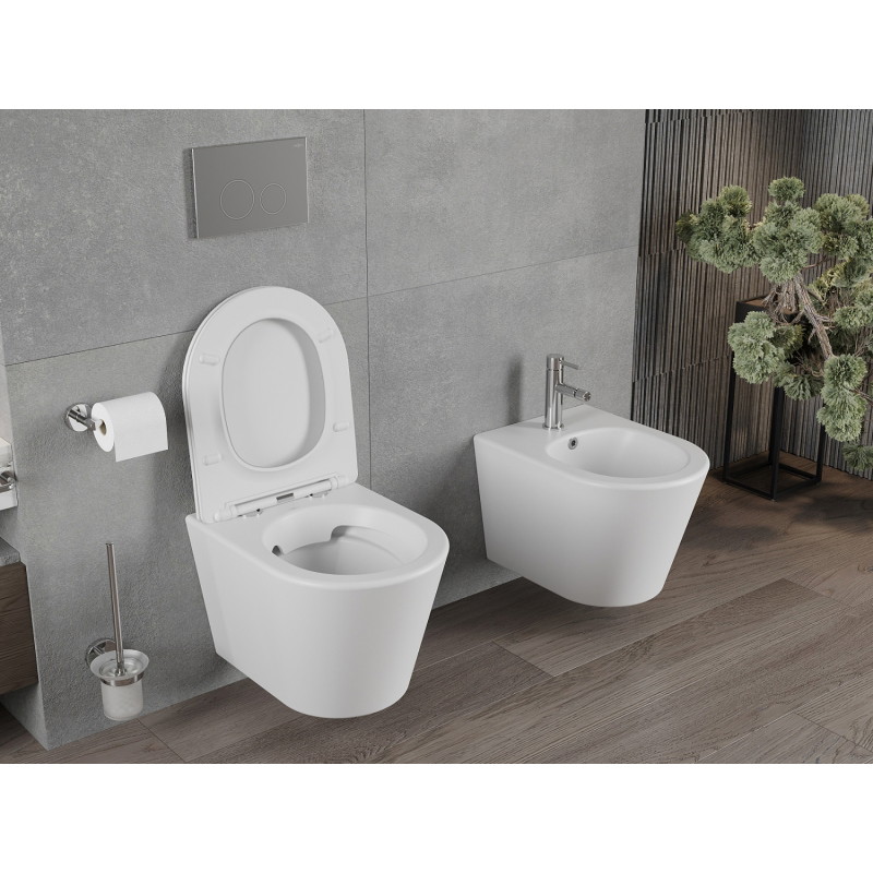 Mexen Rico WC školjka Rimless s tankom sporospuštajućom daskom, duroplast, bijela mat - 30724001