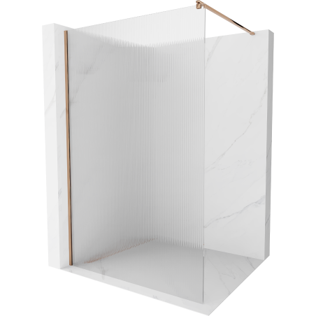 Mexen Kioto douchewand Walk-in 100 x 200 cm, strepen 8 mm, roze goud - 800-100-101-60-09