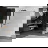Mexen Kioto Duschwand 70 x 200 cm, Streifen 8 mm, schwarz - 800-070-101-70-09