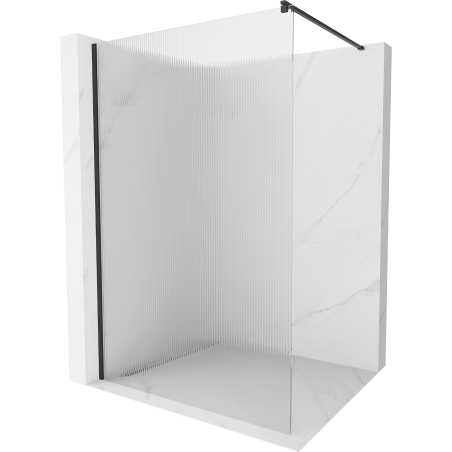 Mexen Kioto 80 x 200 cm Shower Screen, Striped 8 mm, Black - 800-080-101-70-09