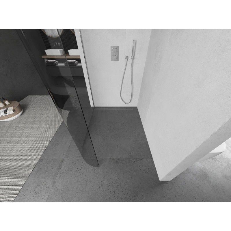 Mexen Kioto-R mampara de ducha redondeada Walk-in 80 x 200 cm, transparente 8 mm, cromo - 800-080-101-01-06