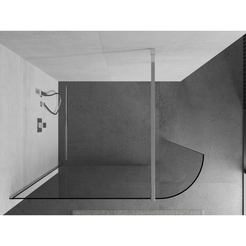Mexen Kioto-R Paroi de douche arrondie Walk-in 110 x 200 cm, transparent 8 mm, chrome - 800-110-101-01-06