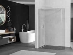Mexen Kioto ścianka prysznicowa zaokrąglona Walk-in 100 x 200 cm, transparent 8 mm, biała - 800-100-101-20-06