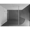 Mexen Kioto-R Rounded Shower Screen Walk-in 130 x 200 cm, transparent 8 mm, white - 800-130-101-20-06