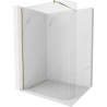 Mexen Kioto-R Duschwand abgerundet Walk-in 90 x 200 cm, transparent 8 mm, gold - 800-090-101-50-06
