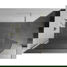 Mexen Kioto-R abgerundete Duschwand Walk-in 140 x 200 cm, transparent 8 mm, gold - 800-140-101-50-06