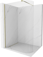 Mexen Kioto-R Zakrivljeni Walk-in paravan za tuš 150 x 200 cm, proziran 8 mm, zlatni - 800-150-101-50-06