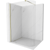 Mexen Kioto-R Rounded shower wall Walk-in 160 x 200 cm, transparent 8 mm, gold - 800-160-101-50-06
