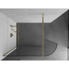 Mexen Kioto-R kaarjas Walk-in dušipaneel 160 x 200 cm, läbipaistev 8 mm, kuldne - 800-160-101-50-06