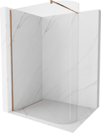 Mexen Kioto ścianka prysznicowa zaokrąglona Walk-in 80 x 200 cm, transparent 8 mm, różowe złoto - 800-080-101-60-06