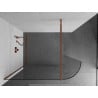 Mexen Kioto-R Abgerundete Duschwand Walk-in 80 x 200 cm, transparent 8 mm, Roségold - 800-080-101-60-06