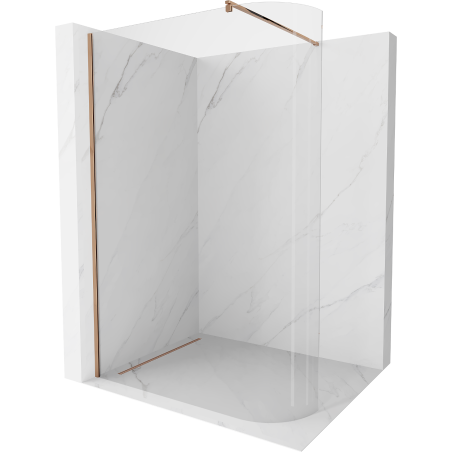 Mexen Kioto-R paroi de douche arrondie Walk-in 120 x 200 cm, transparent 8 mm, or rose - 800-120-101-60-06