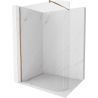 Mexen Kioto-R paroi de douche arrondie Walk-in 120 x 200 cm, transparent 8 mm, or rose - 800-120-101-60-06