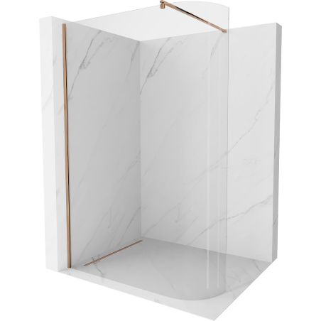 Mexen Kioto-R ścianka prysznicowa zaokrąglona Walk-in 140 x 200 cm, transparent 8 mm, różowe złoto - 800-140-101-60-06